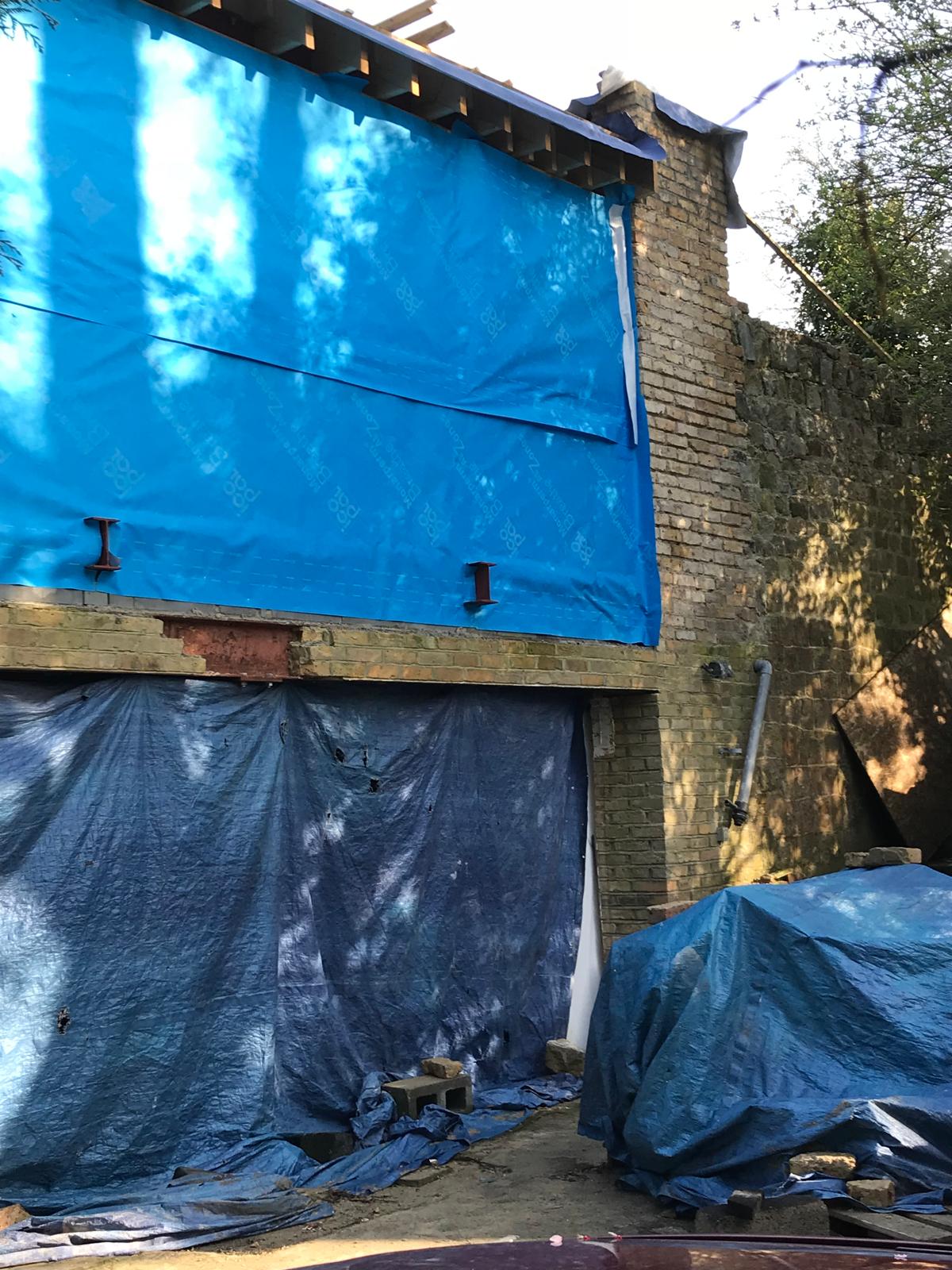 Sheeted protection on an extension project in Kent