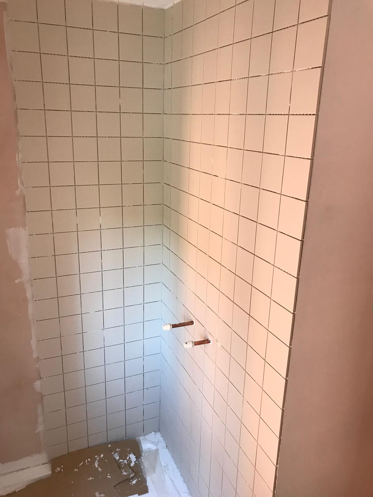Shower tile installation 
