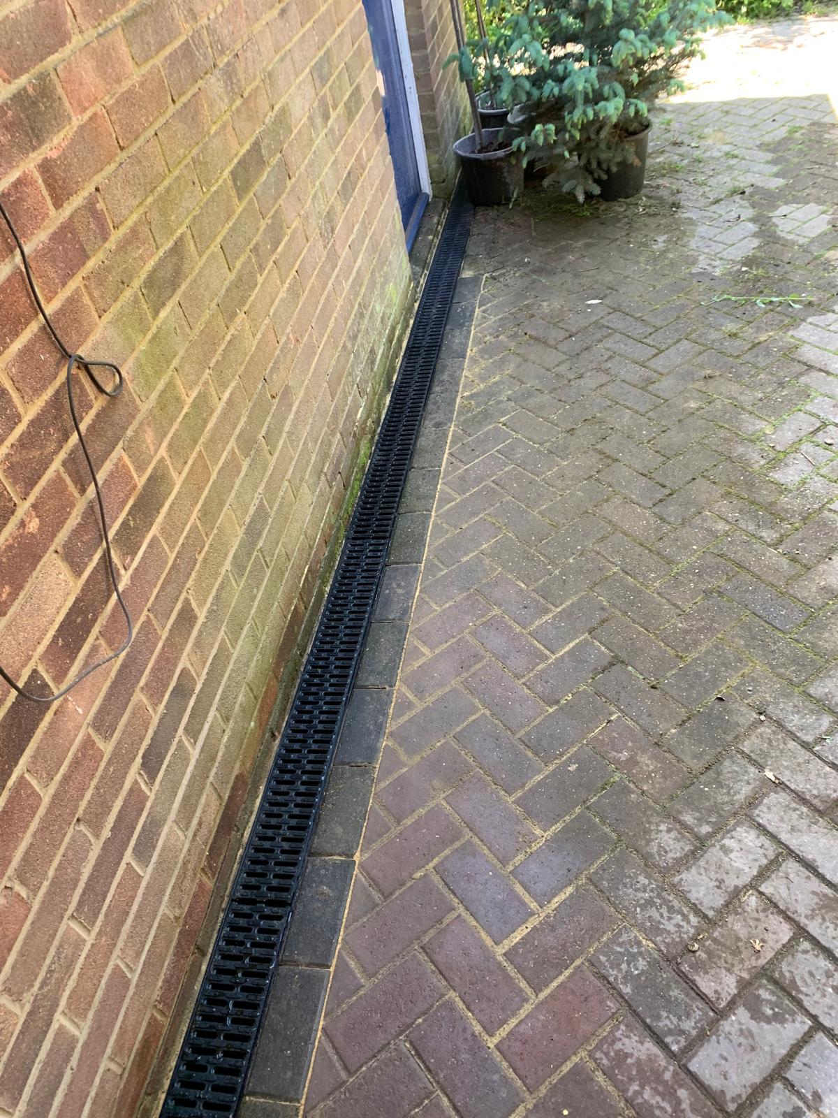 Side drain installed in block paving for a local project in Kent