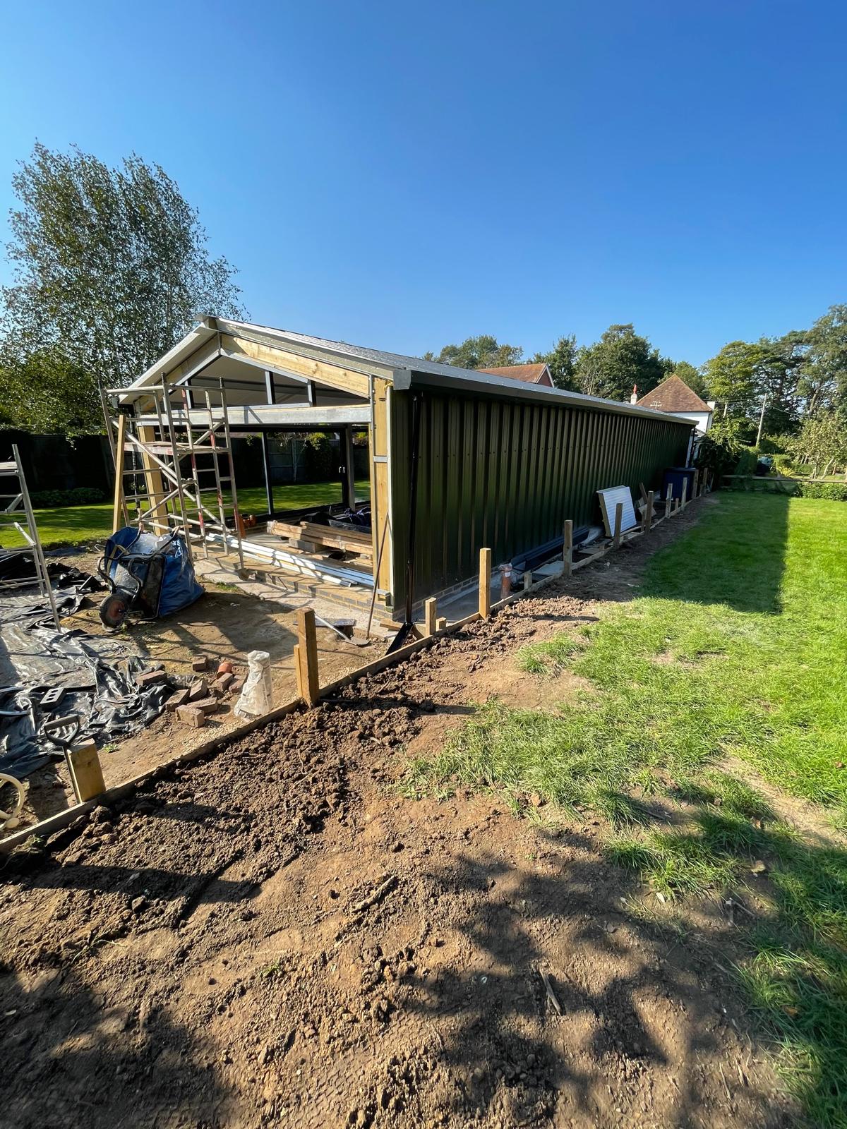 Side installation on building for swimming pool