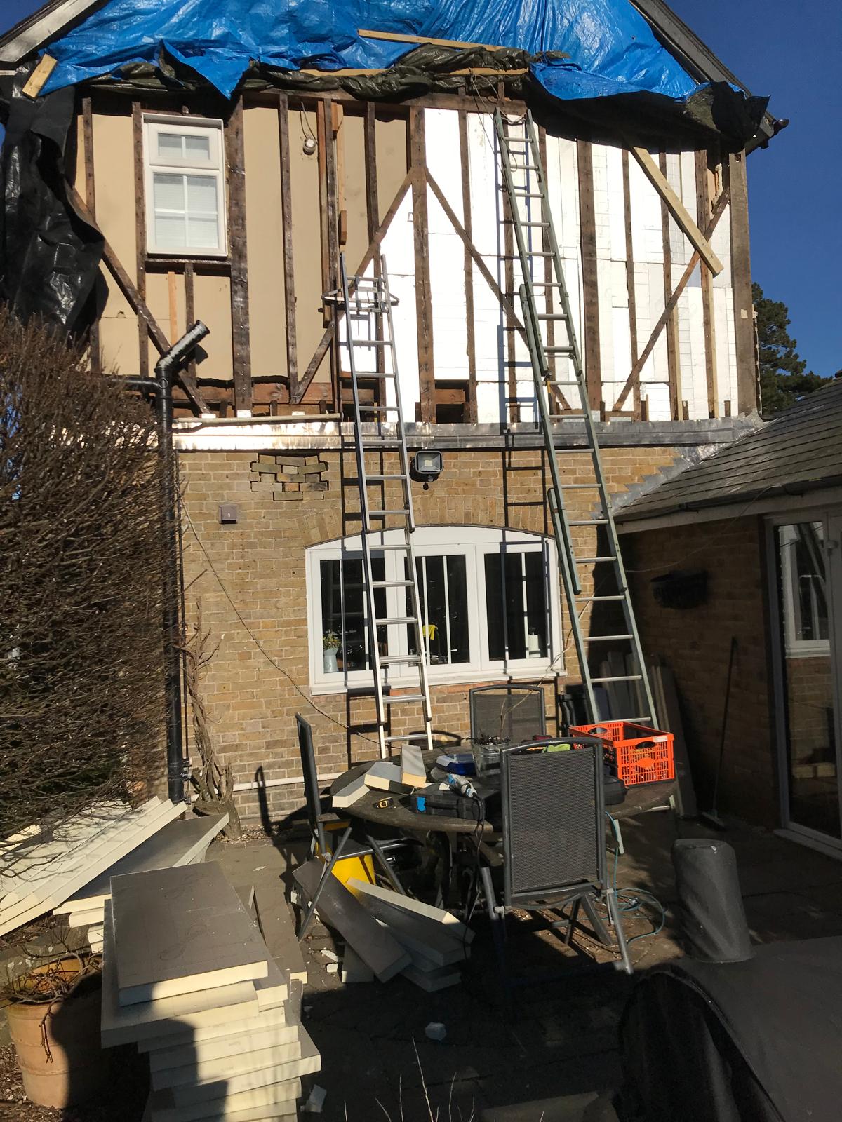 Side of house cladding preparation