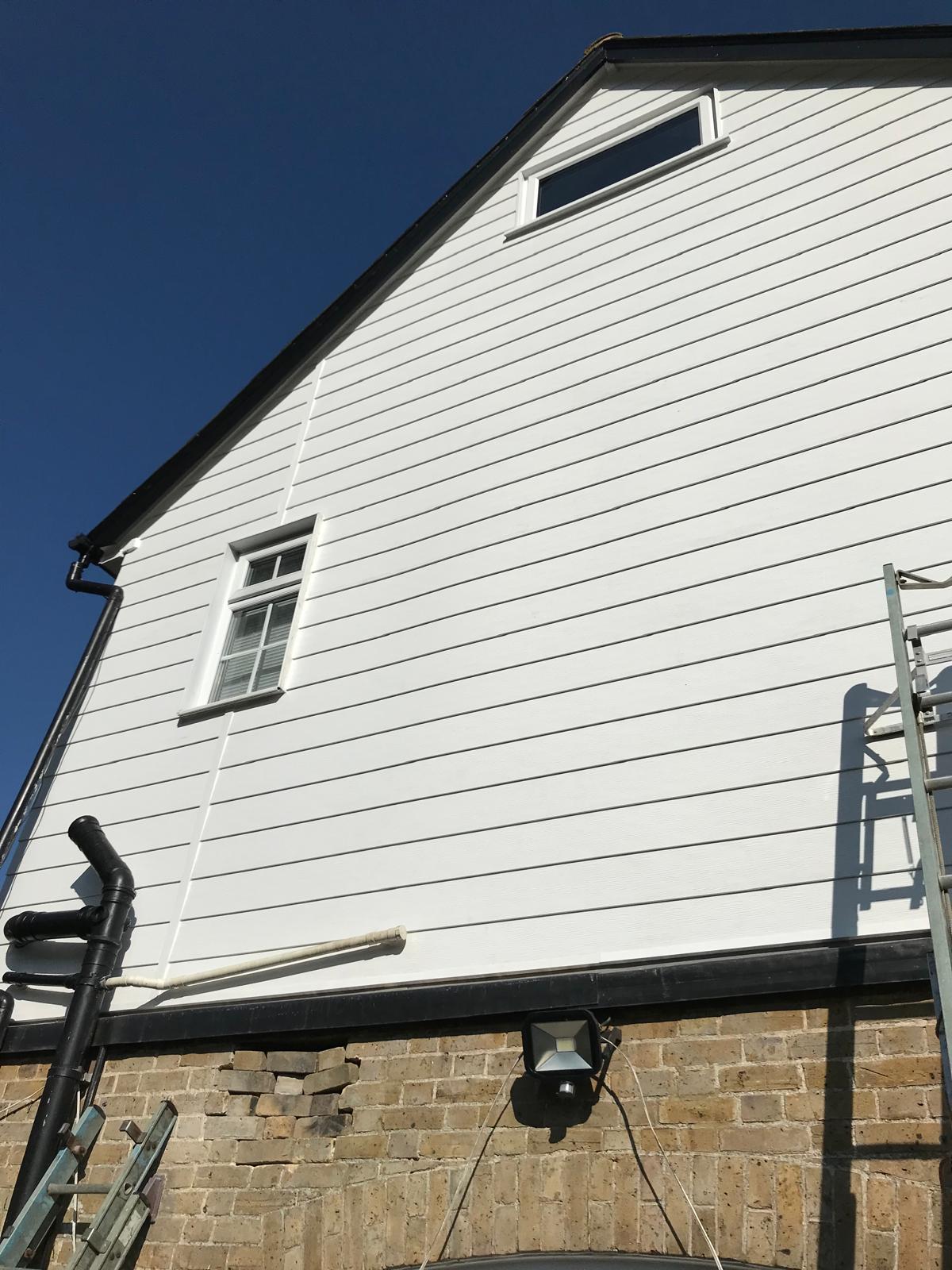 Side view of fully installed cladding installation for a project