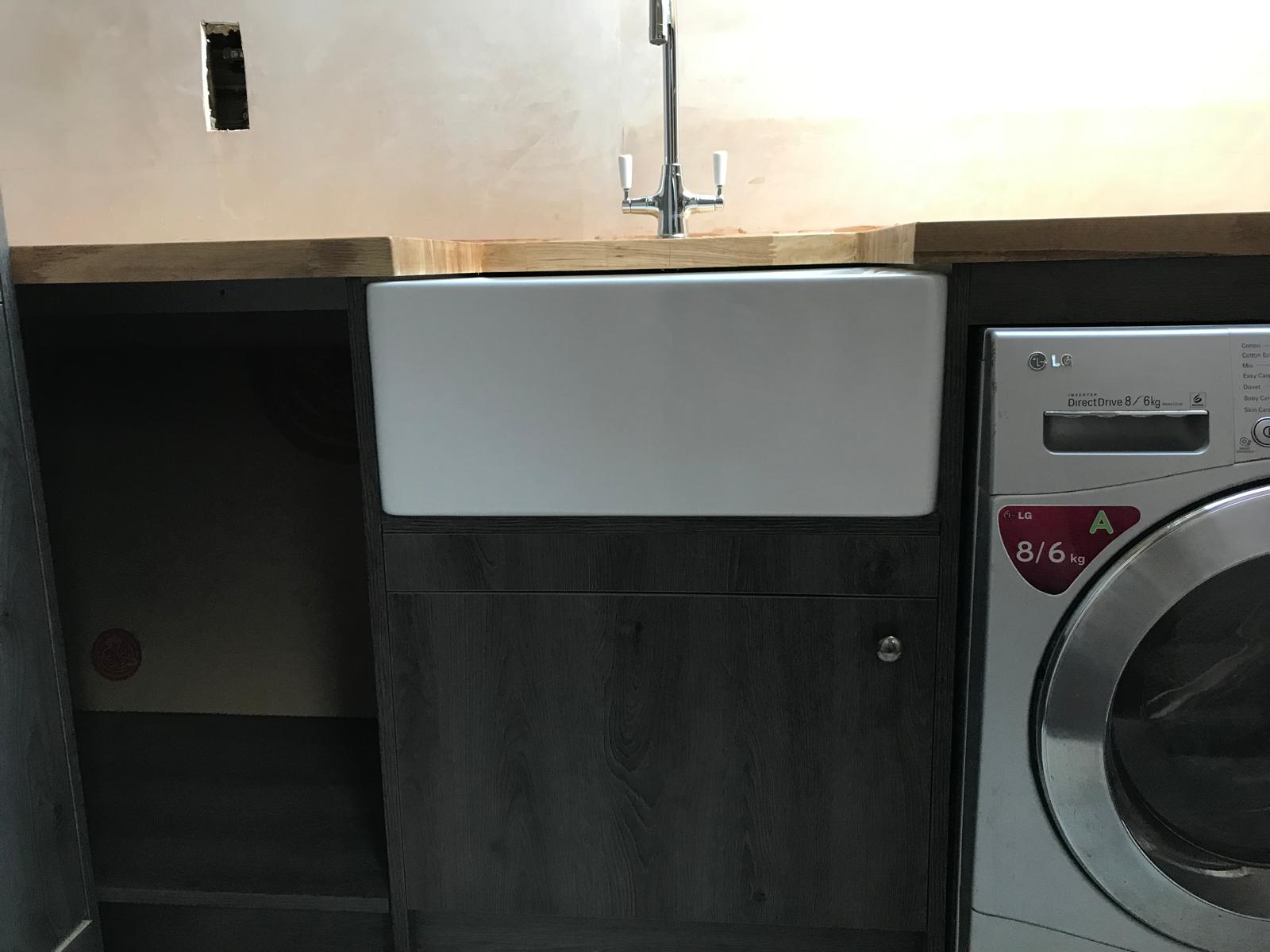 Sink installation on utility room project