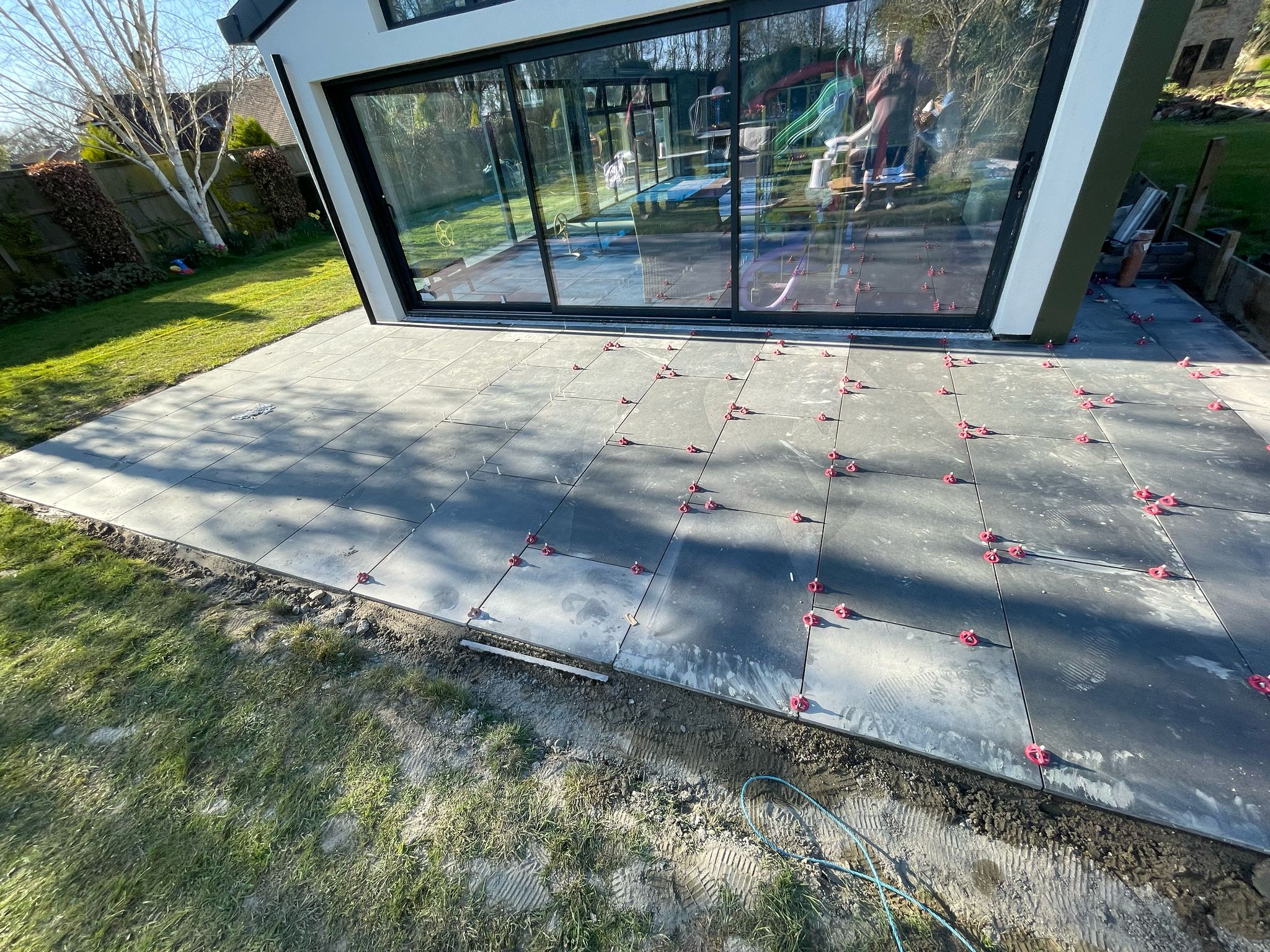 Slabs spaced and ready for next stage