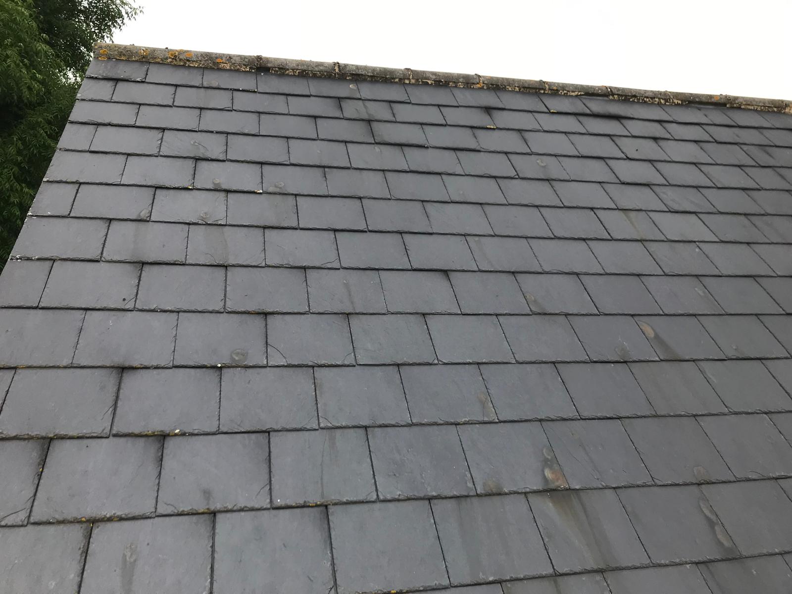 Slated roof tile installation project