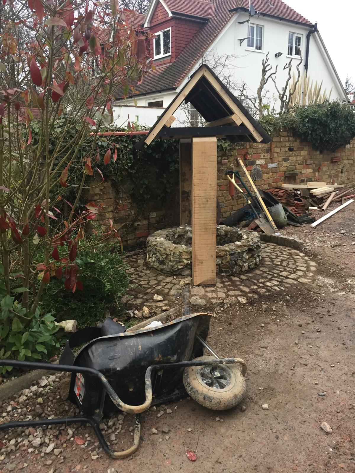 Stone well roof repair post installation