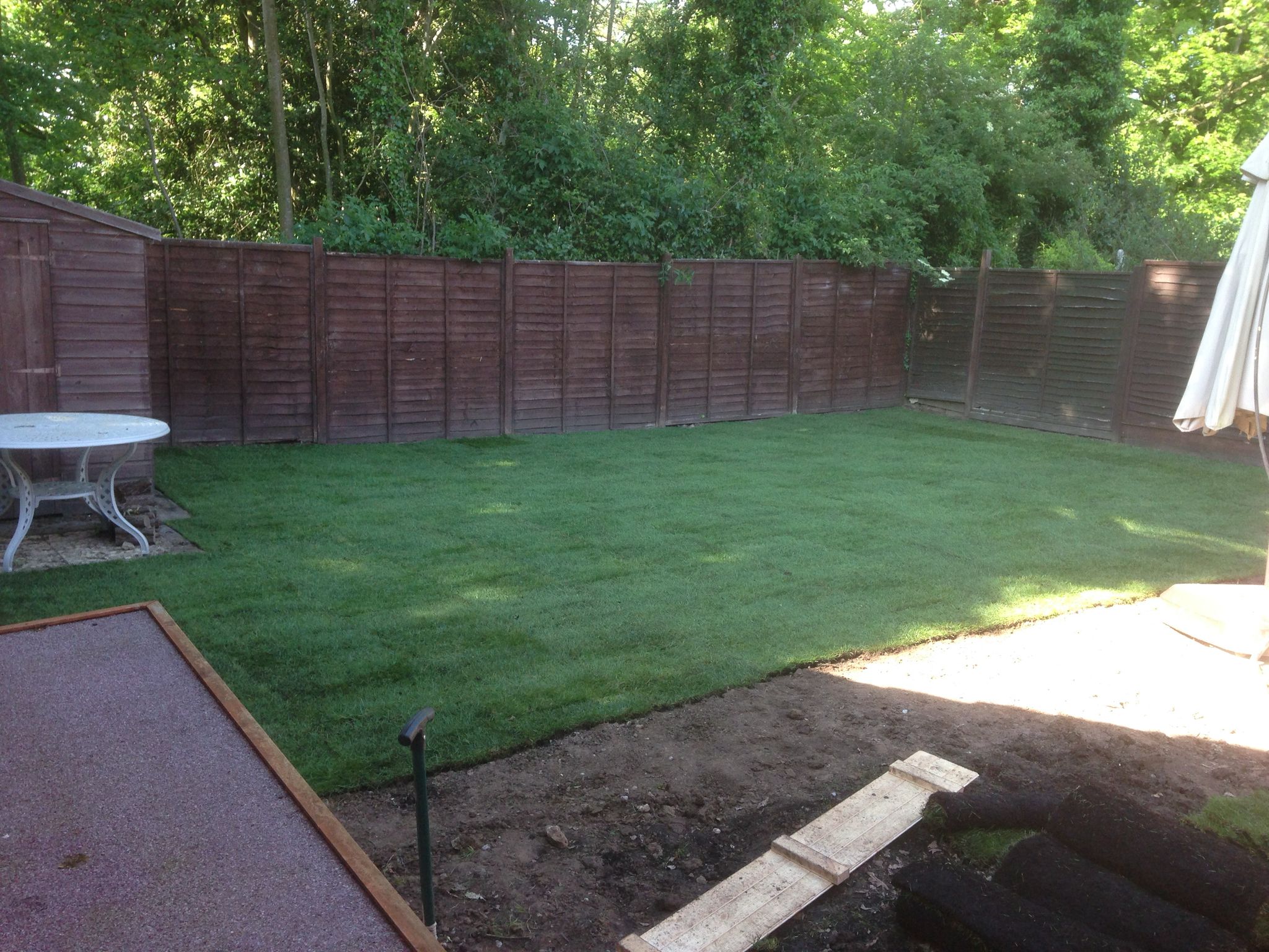 Turf installation on local landscaping project in Kent