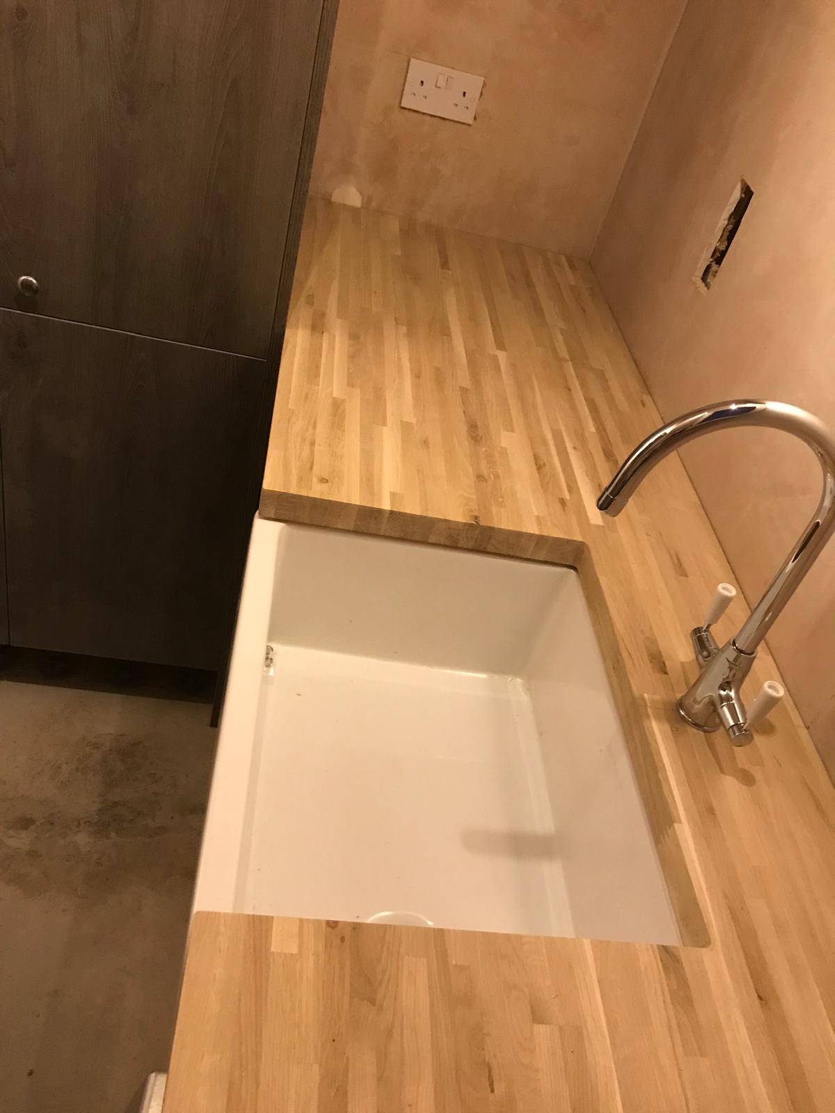 Utility room project sink and tap installation