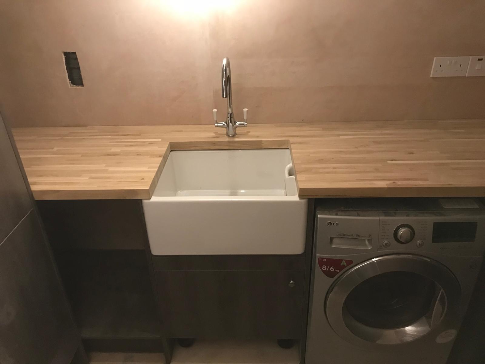 Utility room project worktop and sink installation