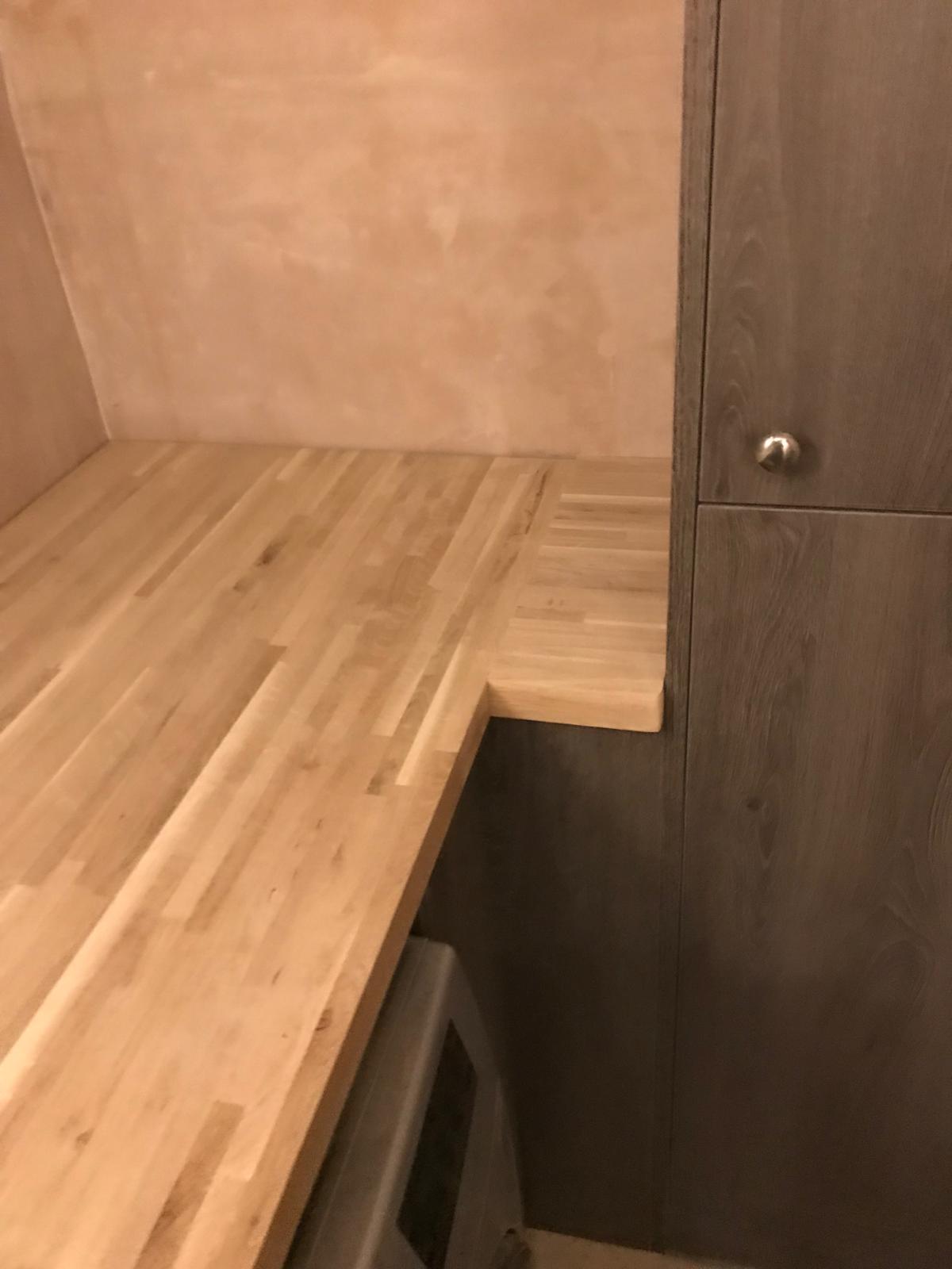 Utility room worktop corner join installation