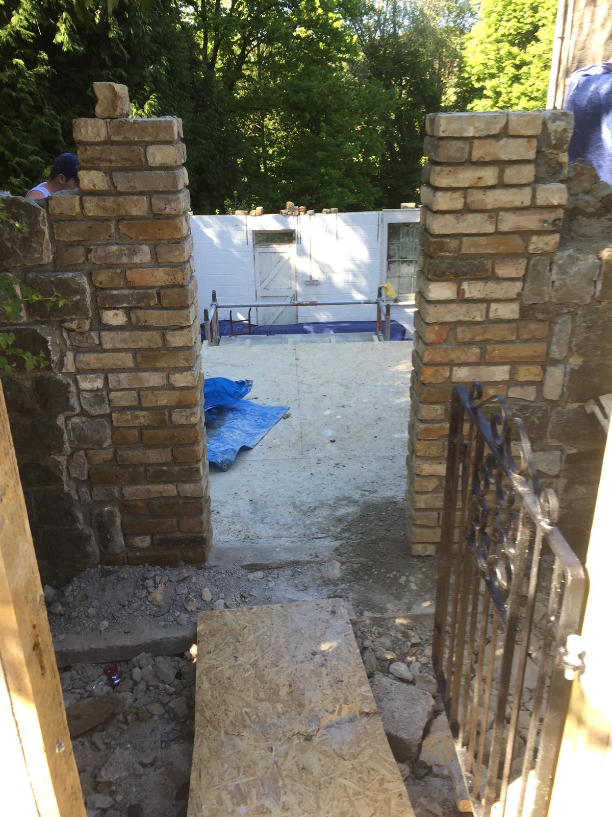 Wall installation on an extension