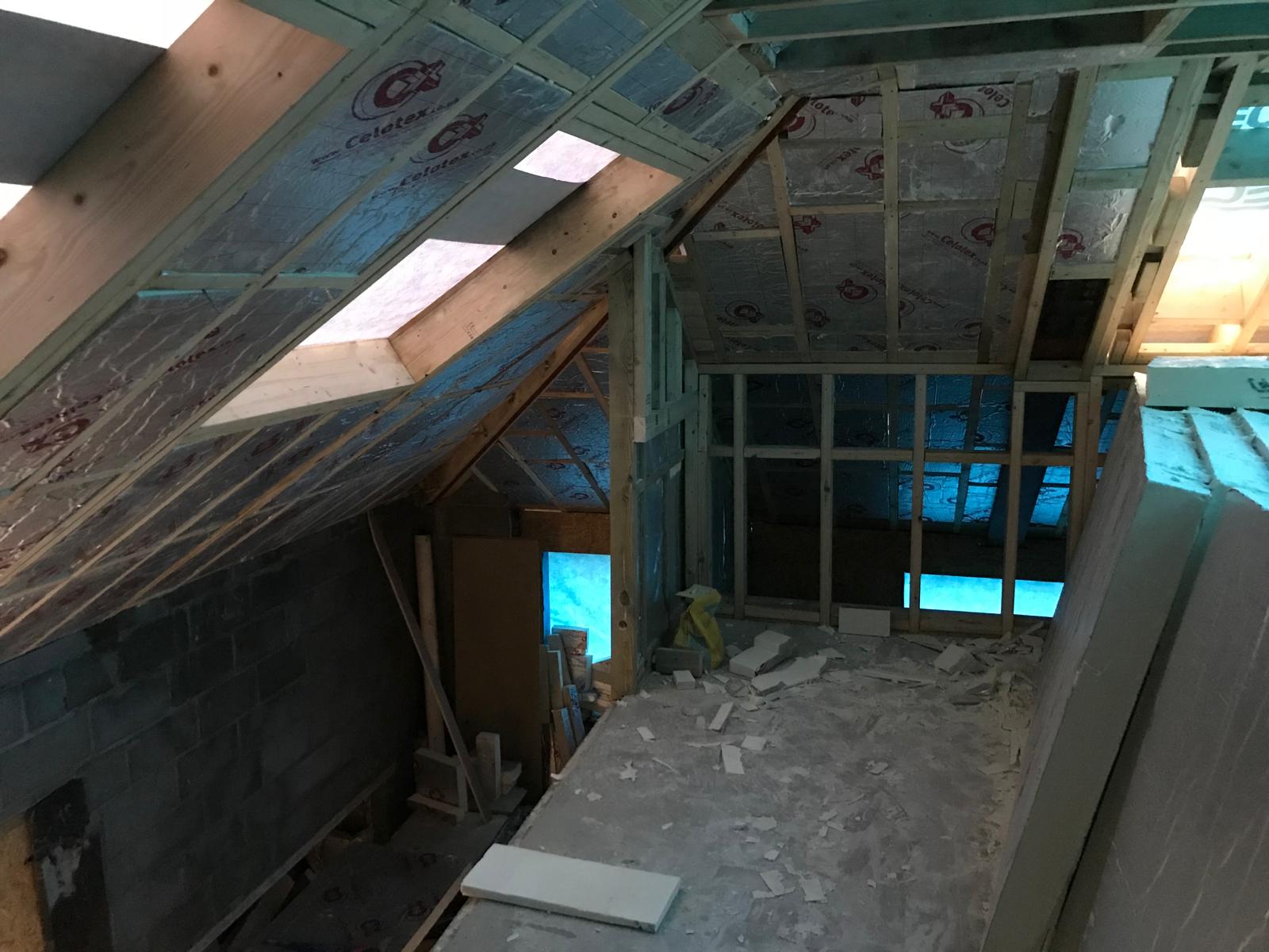 Wall insulation on an extension project in Kent