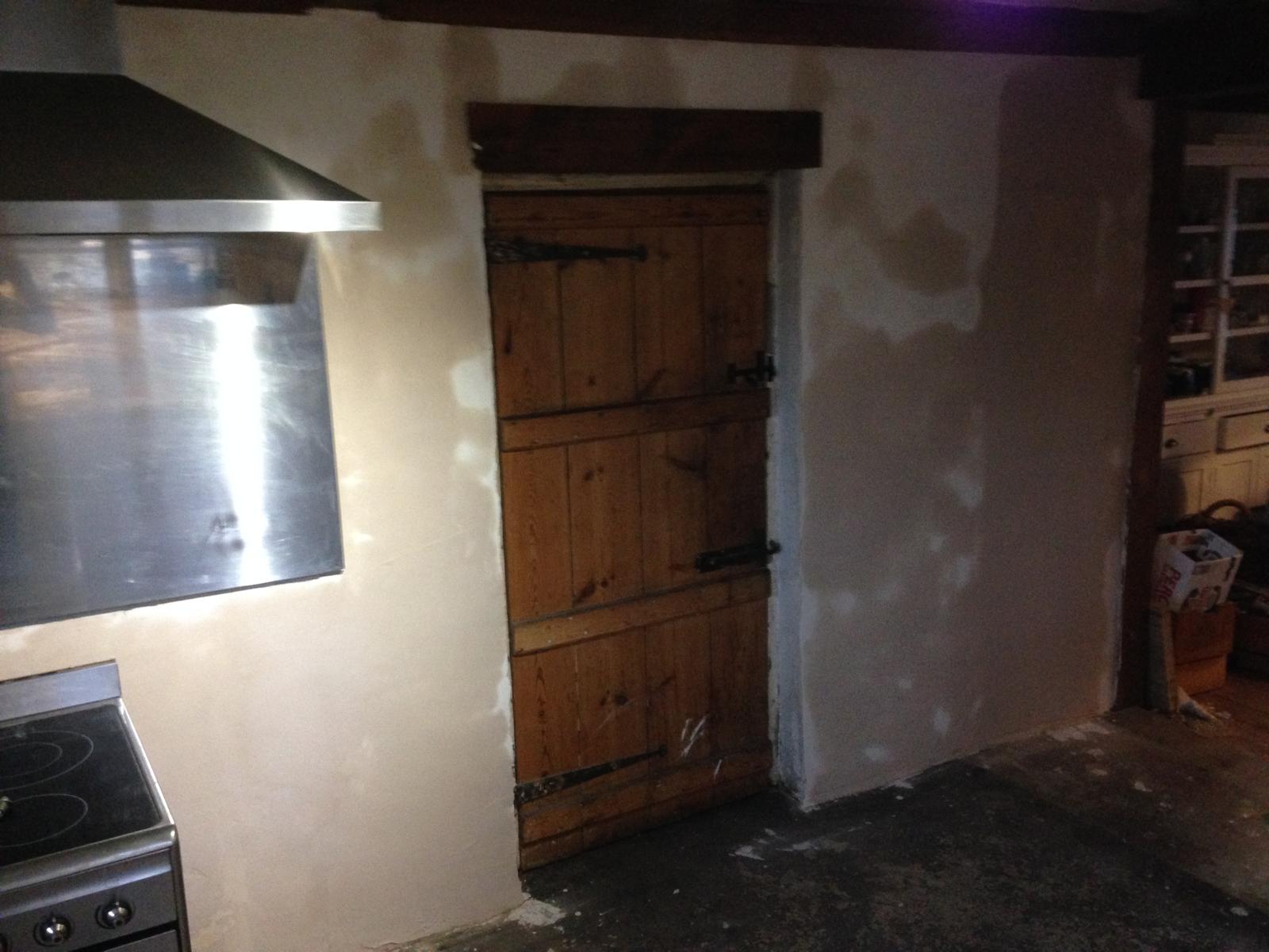 Wall preparation on a kitchen re-fit project