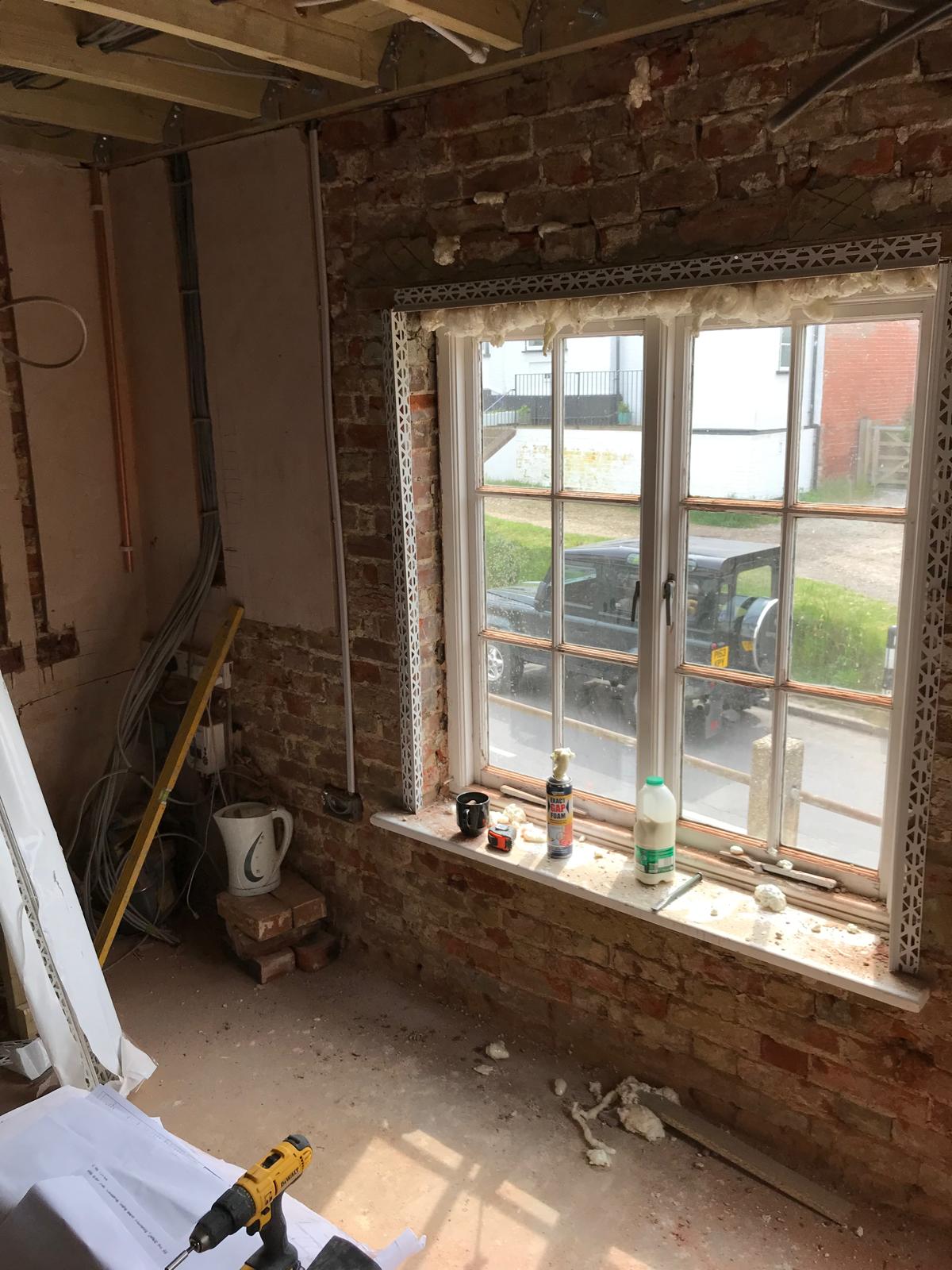 Wall repair on a local decorating project