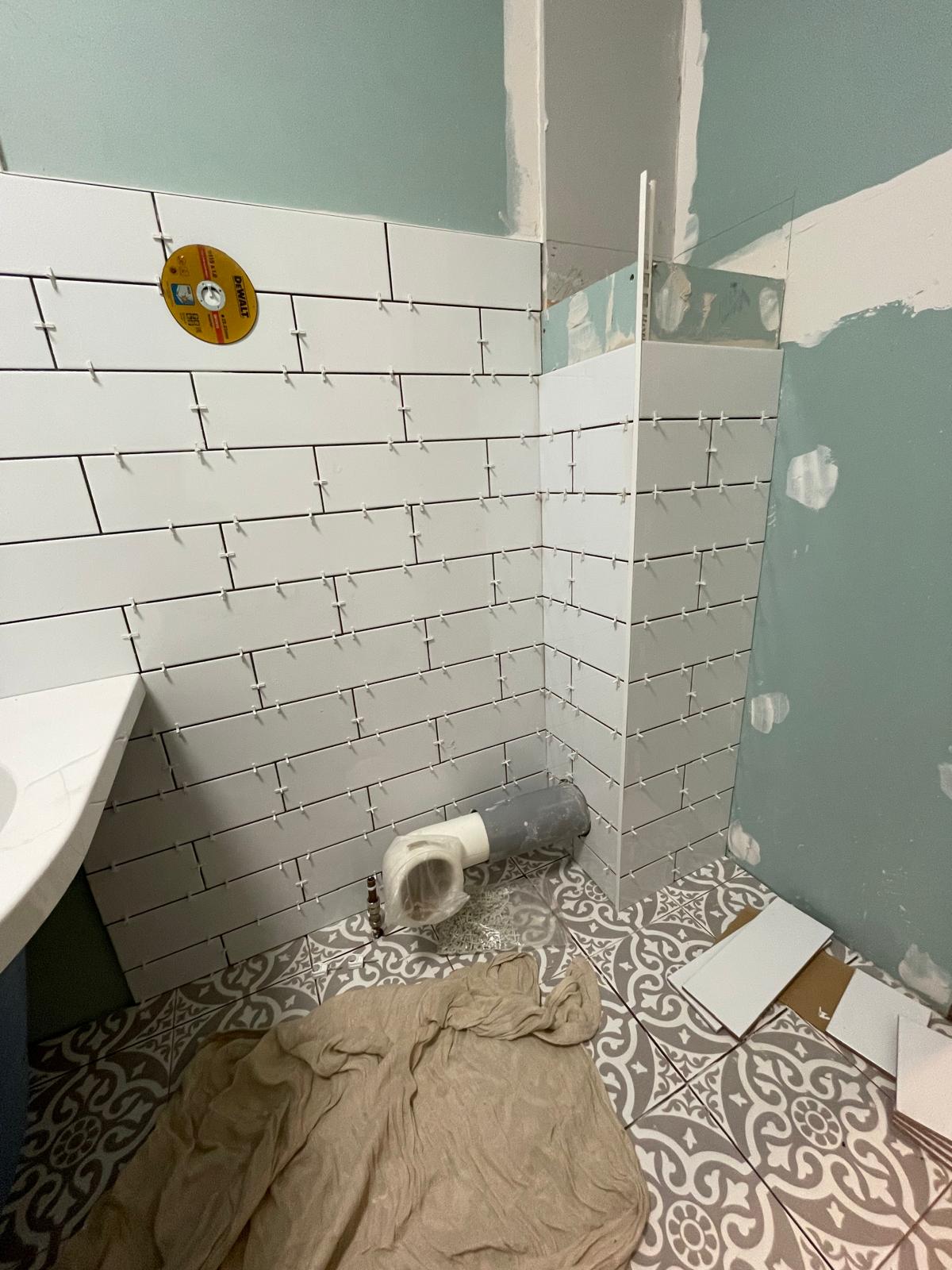 Wall tile installation on project in Kent