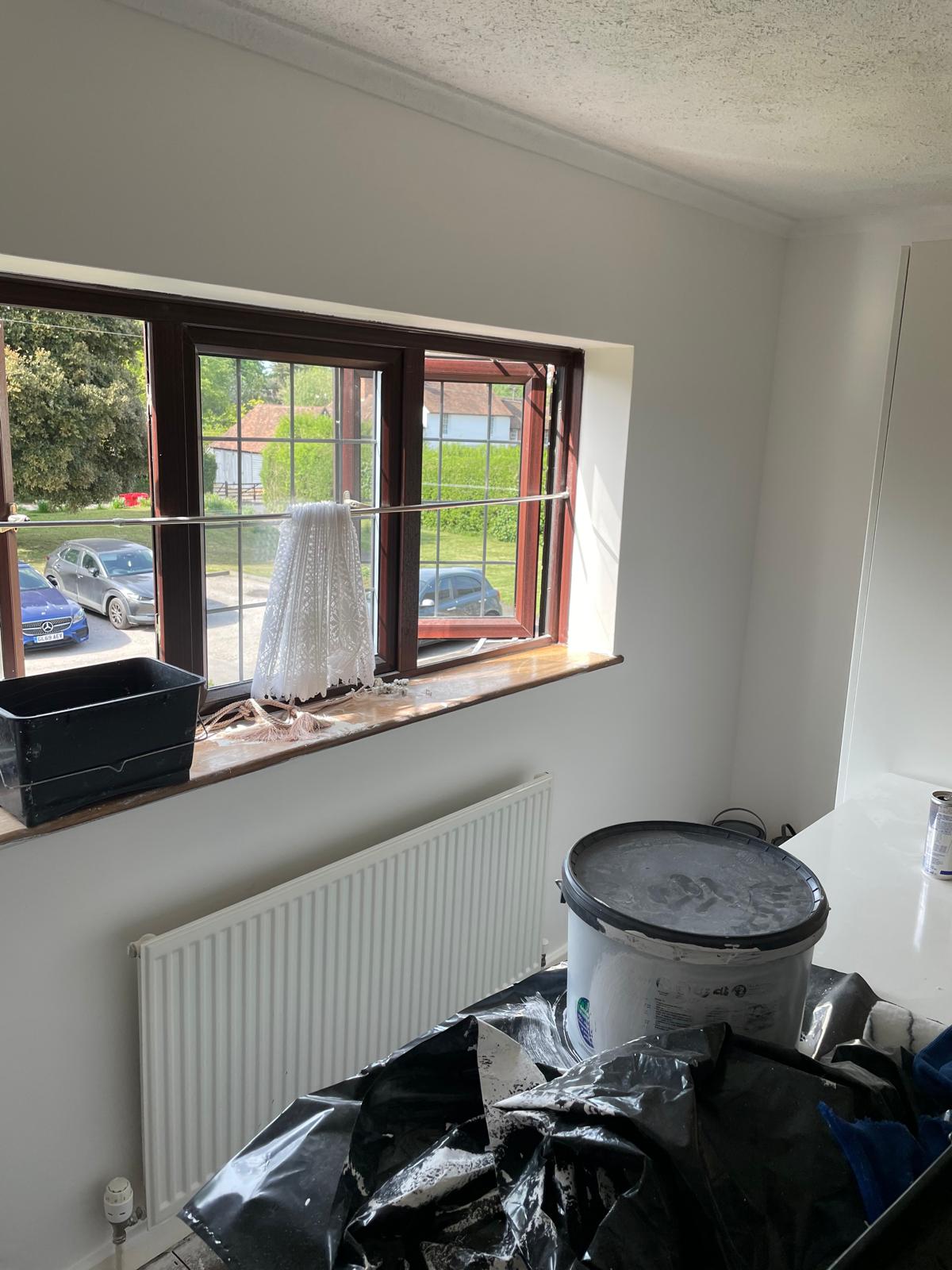 White painted walls on a paint project