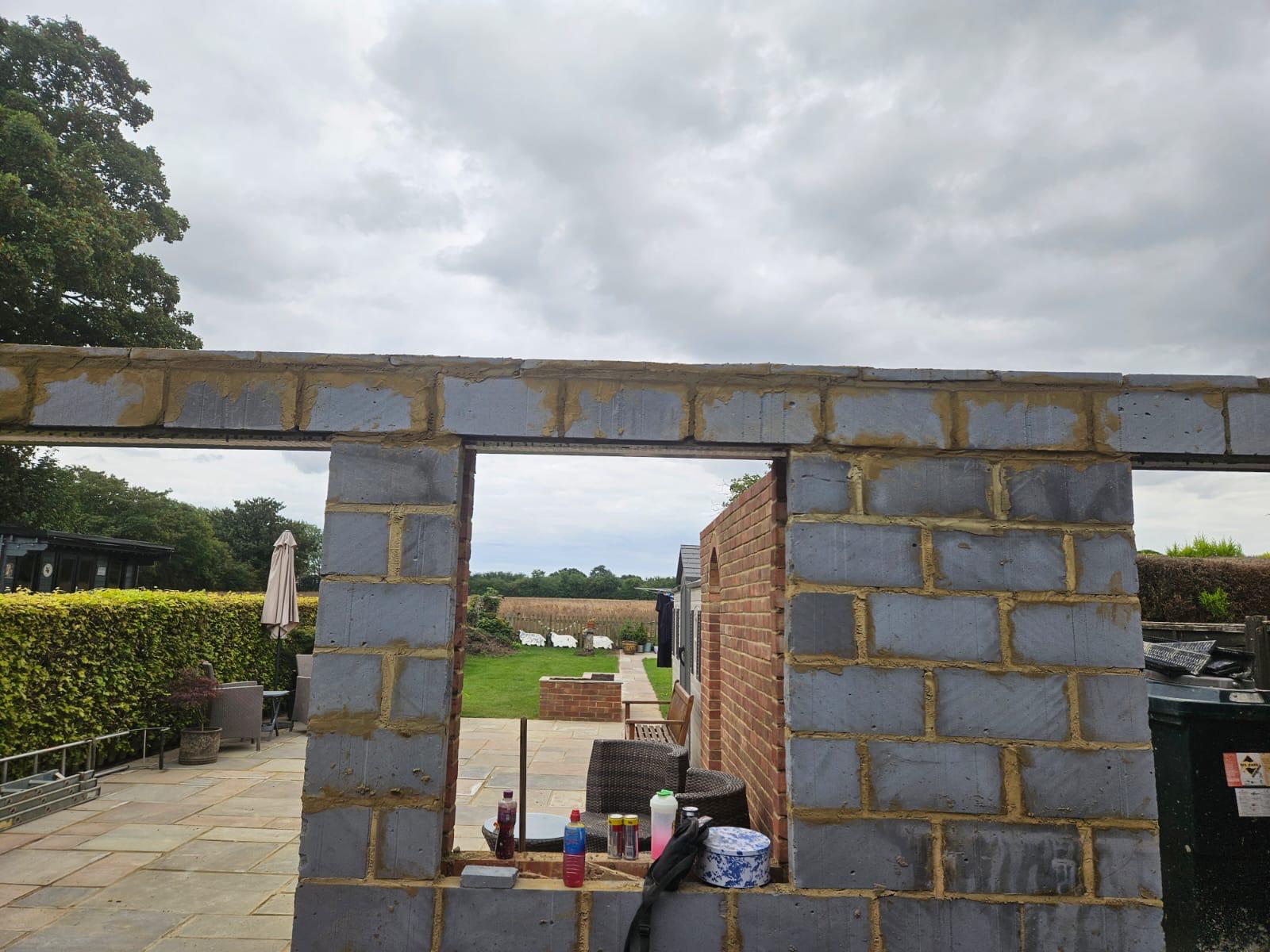 Window area on block work extension for an extension project in Kent