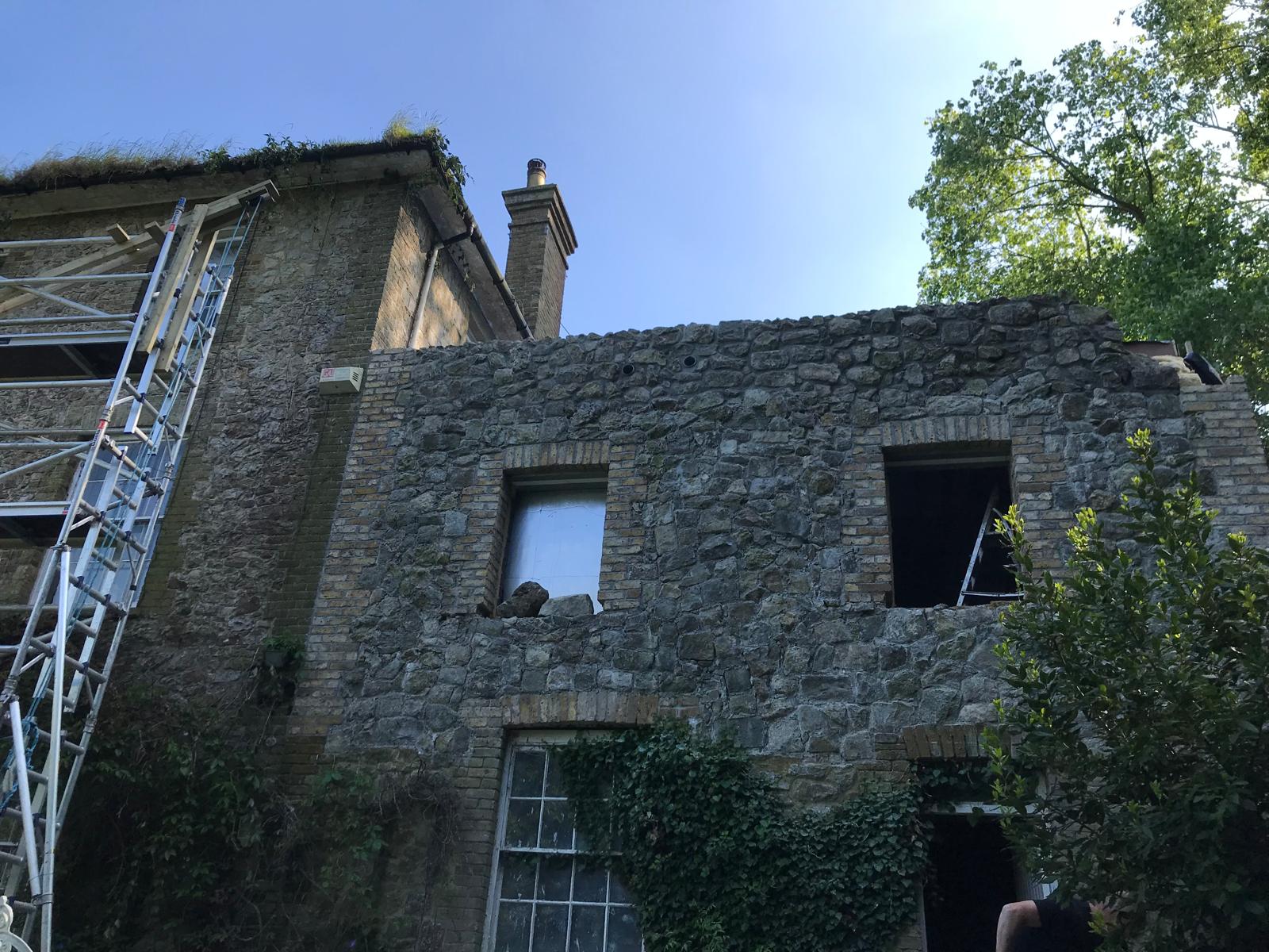 Window preparation for local stone built extension project