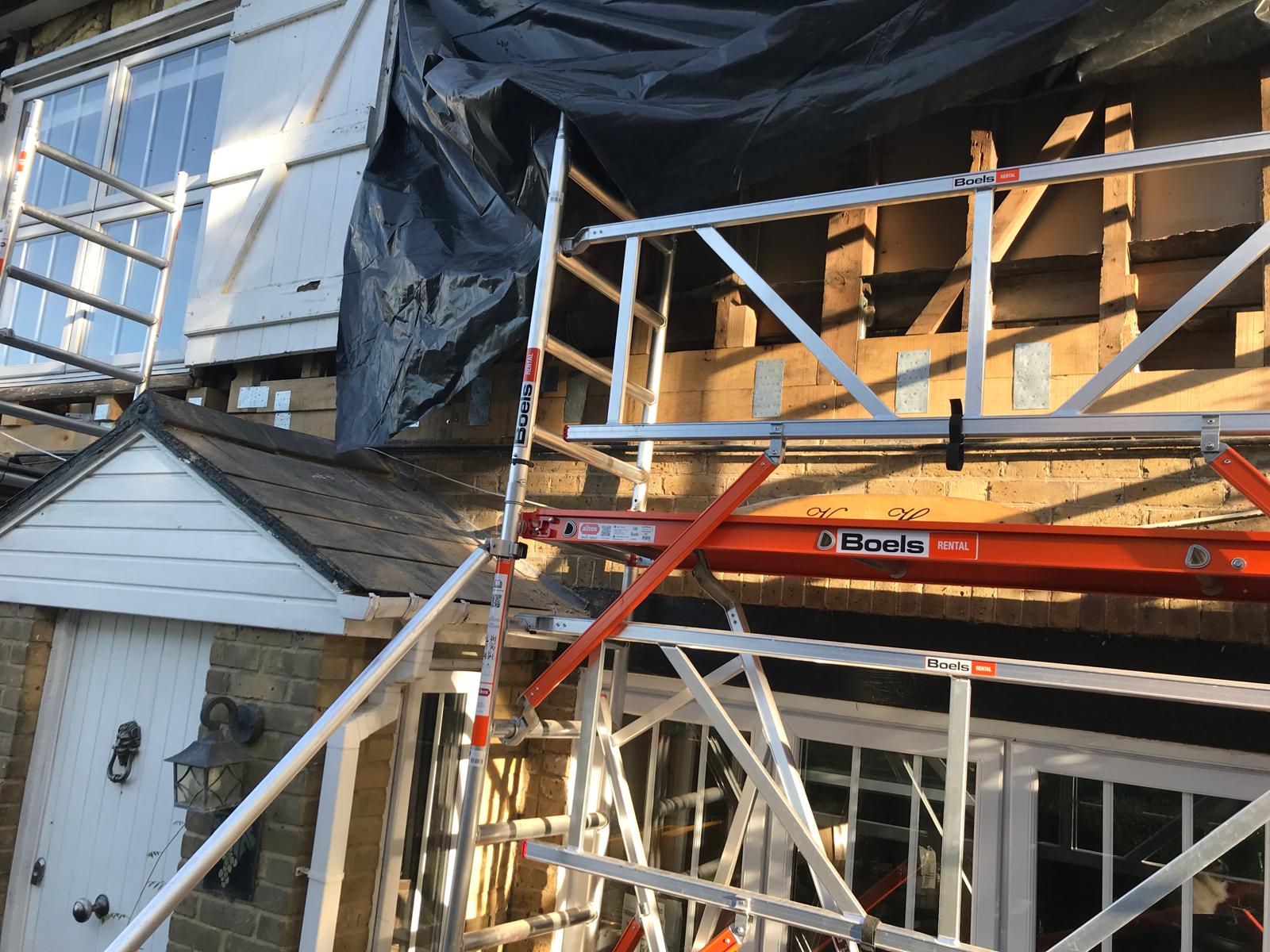 Wood beam replacement on exterior of house