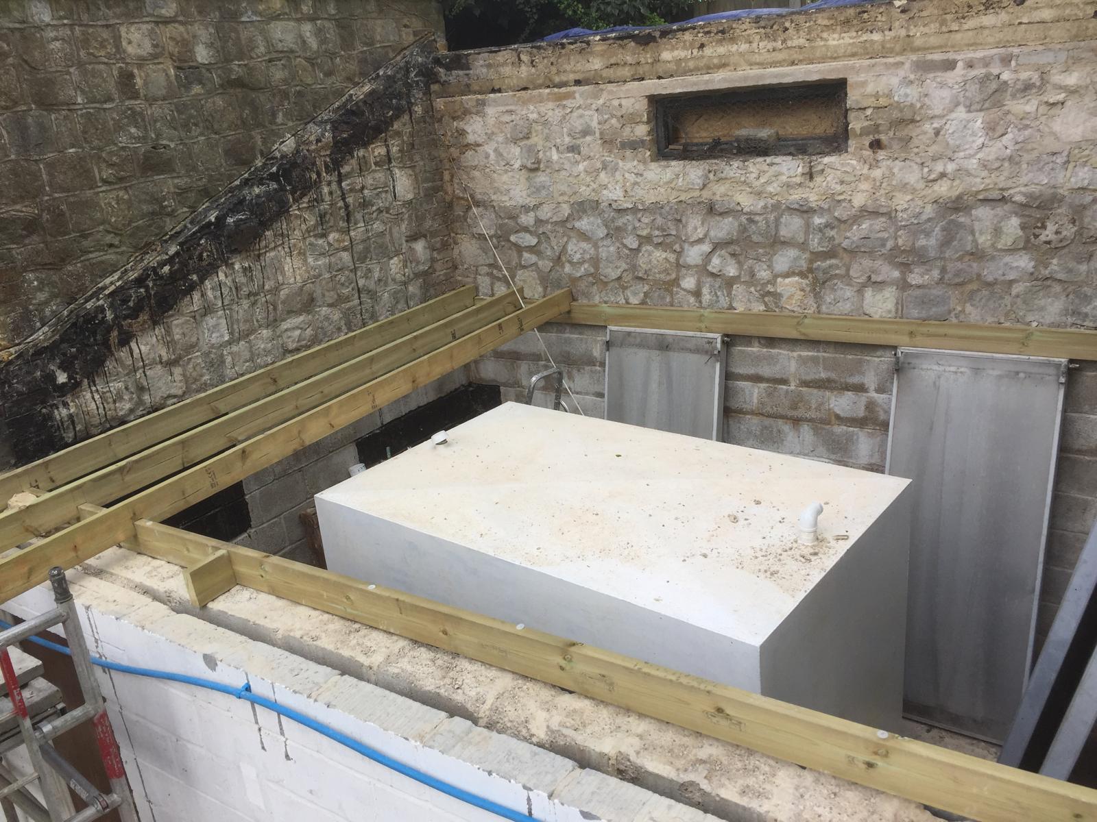 Wood floor frame installation for local extension project