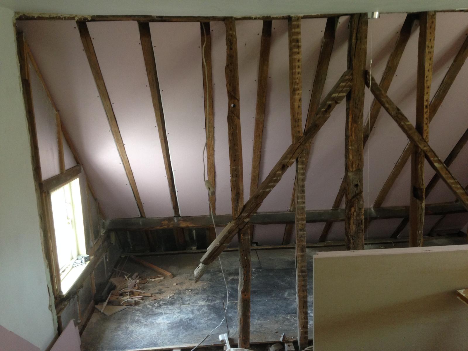 Wooden beams to be painted on a local project