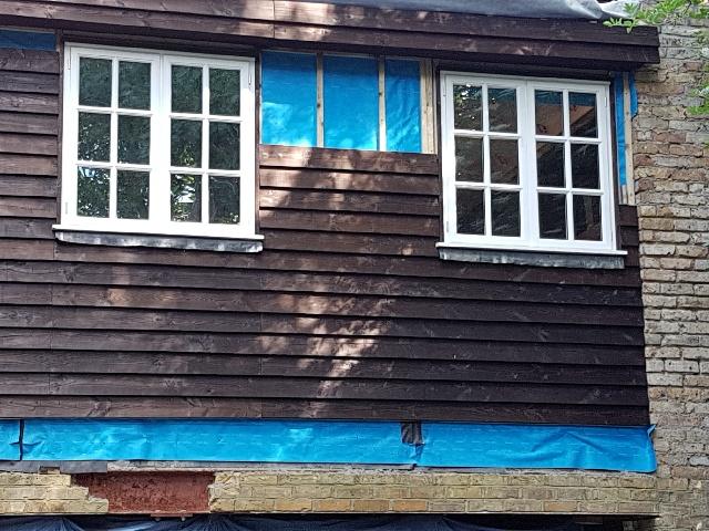 Wooden exterior cladding installation for a local project in Kent