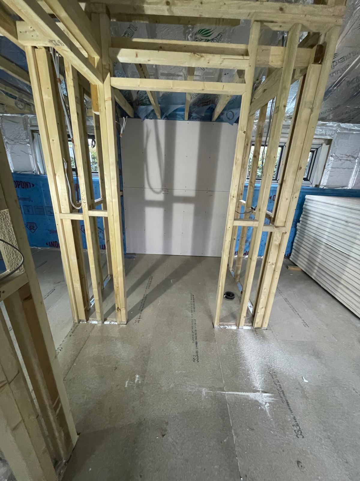 Wooden frame insulation with insulation installation