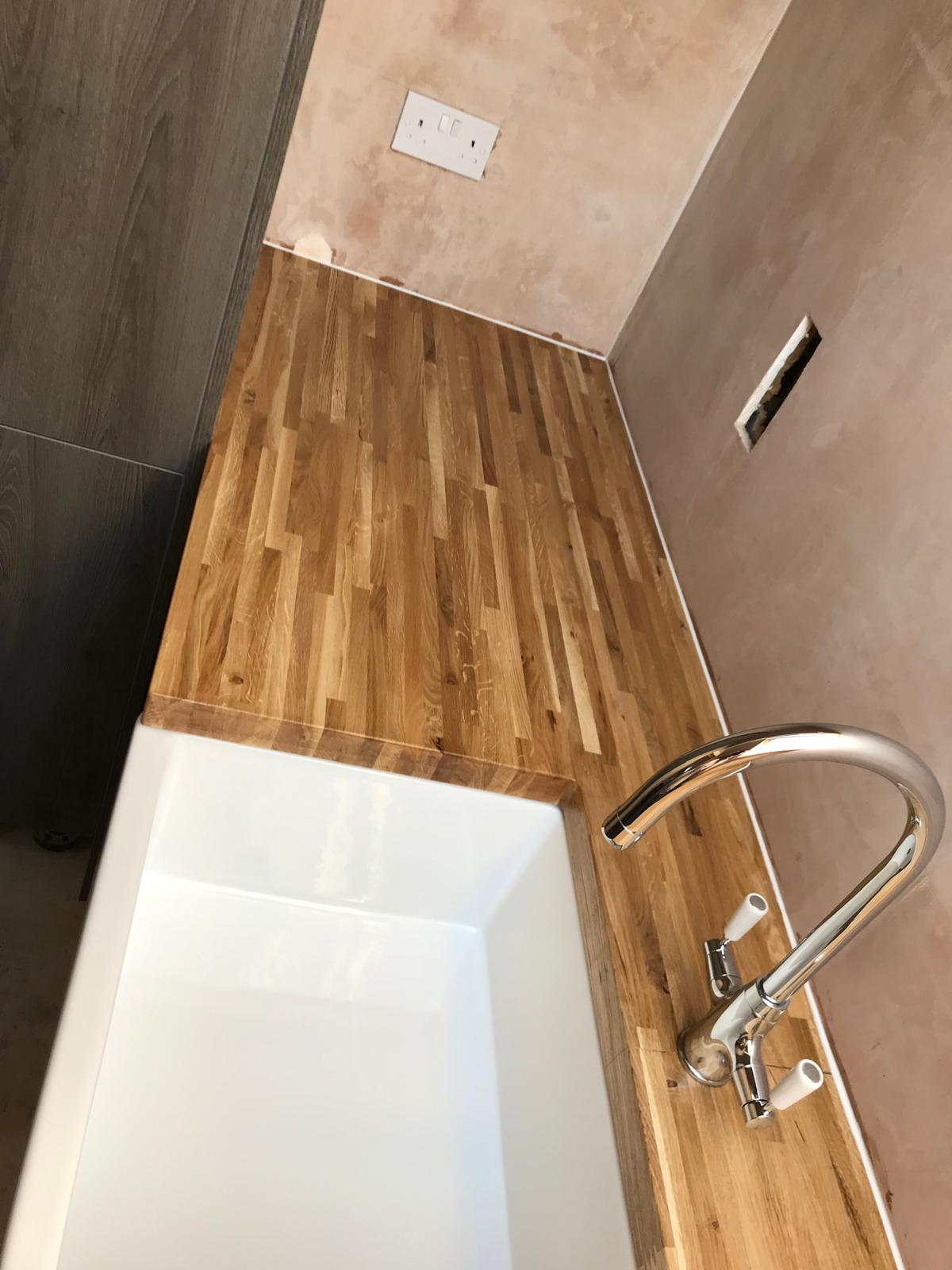Worktop treated for utility room project